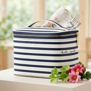 Kate Spade Insulated Lunch Tote Bag Striped Zip Lunch Bag for Women Work School